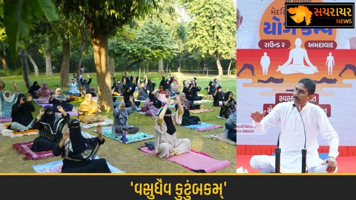 Muslim women participate in yoga practice camp in Ahmedabad