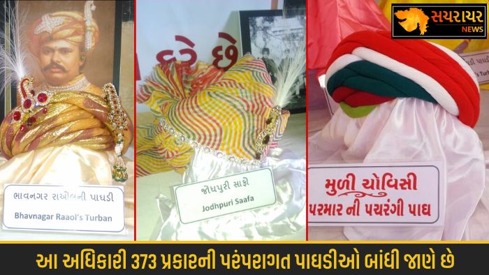 A state government official knows how to tie 373 types of traditional turbans.