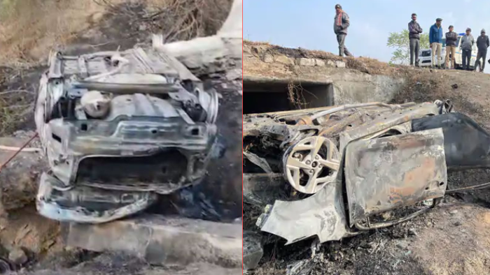 rajkot-gondal-highway-car-accident-fire-three-death-news