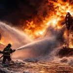 oil and gas field fire