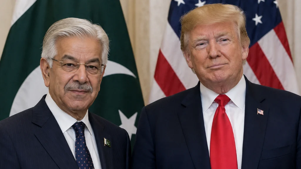 Pakistan s Defence Minister Khawaja Asif US President Donald Trump