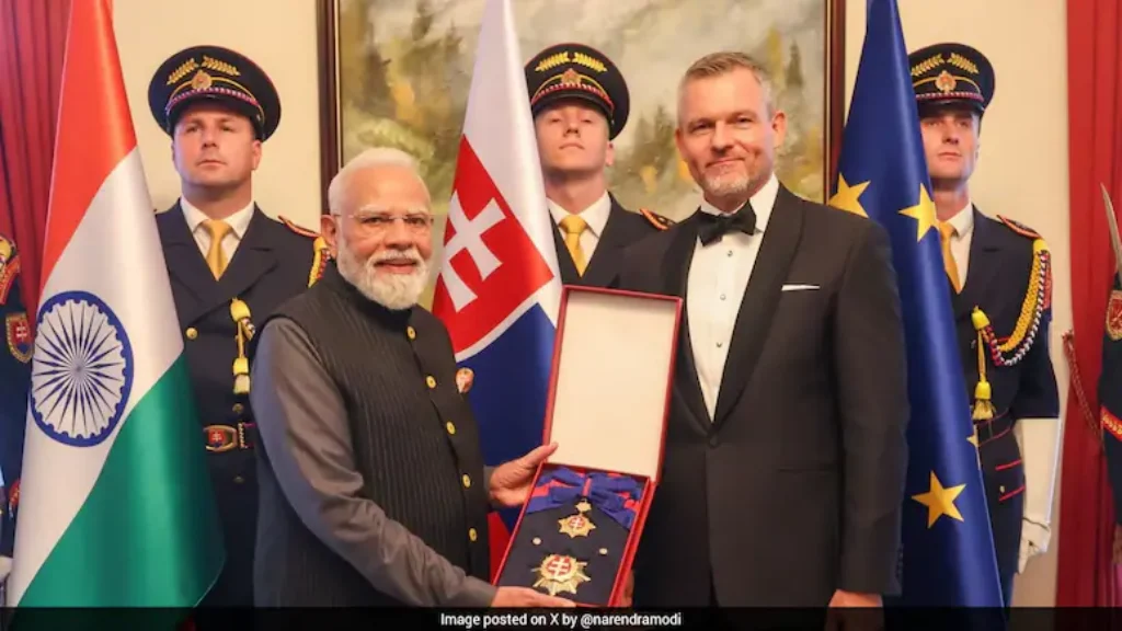 PM Modi Receives Slovakia s Highest National Award