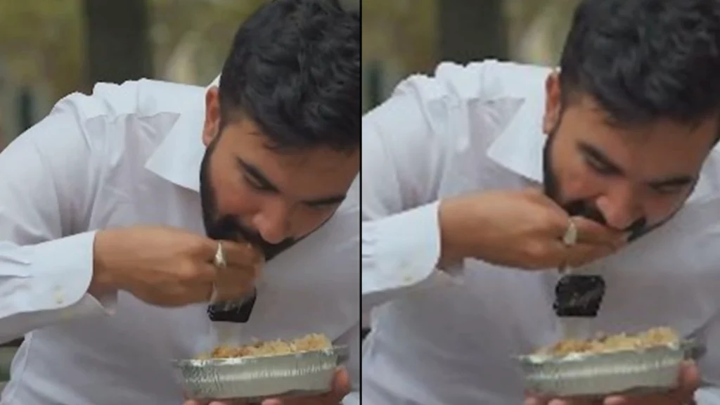 zohran mamdani eating with hands