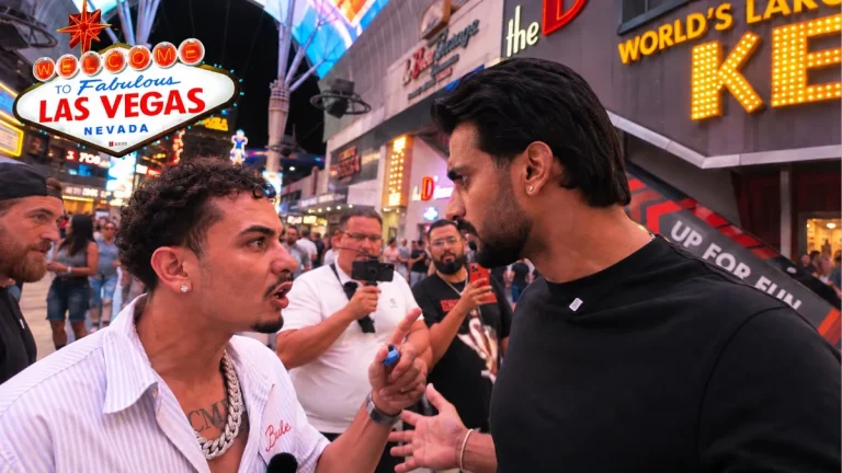 Indian YouTuber Paramvir Singh Beniwal responding to racist hecklers in Las Vegas