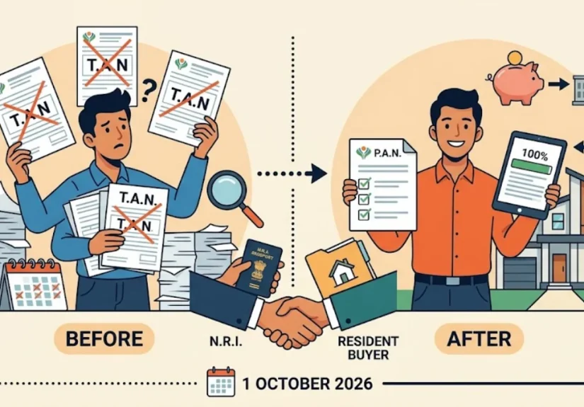 New Income Tax TDS rules for NRI property purchase in India without TAN requirement