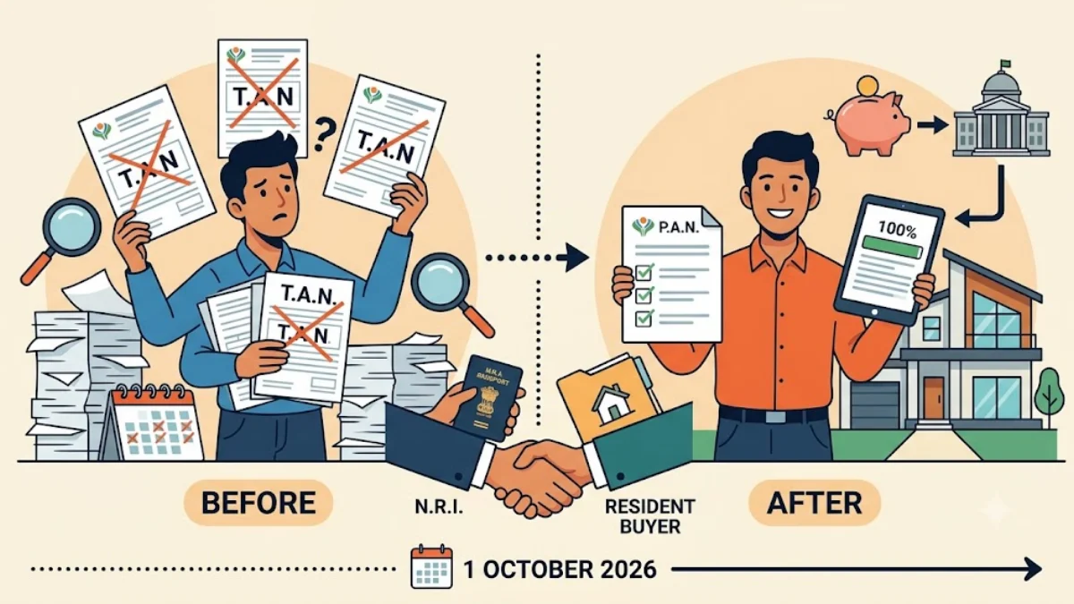 New Income Tax TDS rules for NRI property purchase in India without TAN requirement
