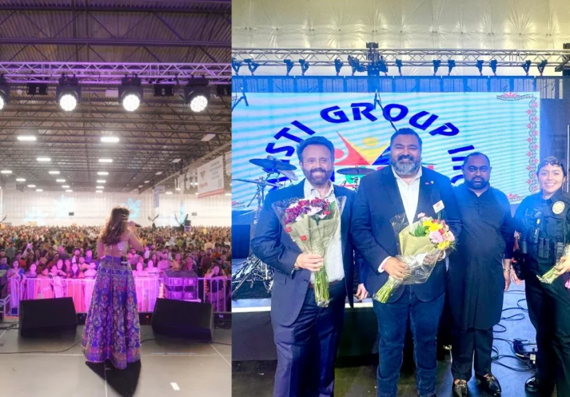 Aishwarya Majmudar performing at the year’s final Garba festival in Frisco Texas USA