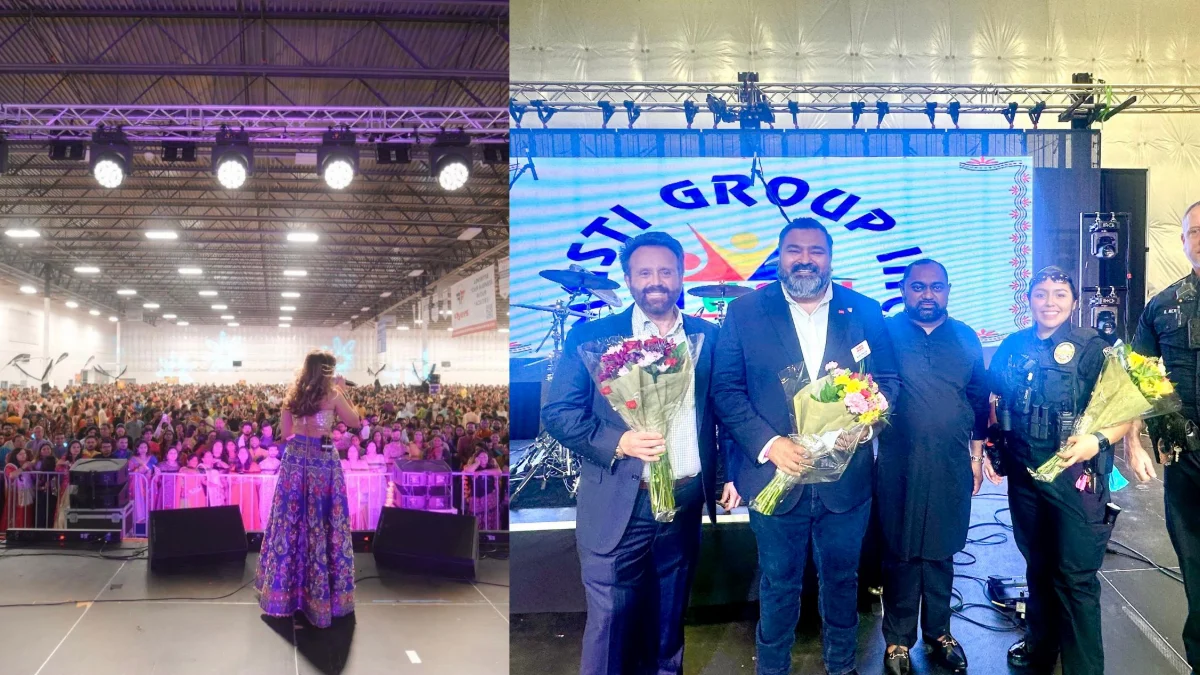 Aishwarya Majmudar performing at the year’s final Garba festival in Frisco Texas USA