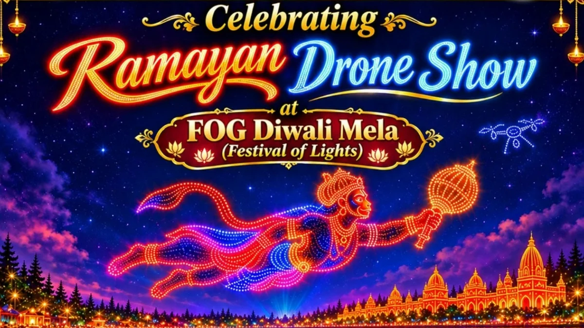 First Ramayan Drone Show at FOG Diwali Mela in Bay Area Fremont